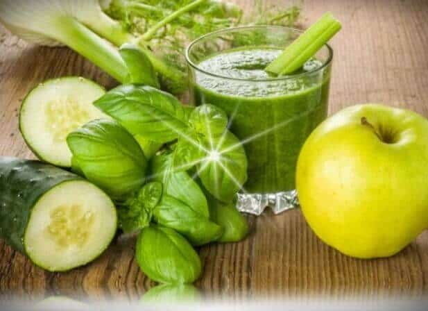 jugo de manzana verde con espinaca
